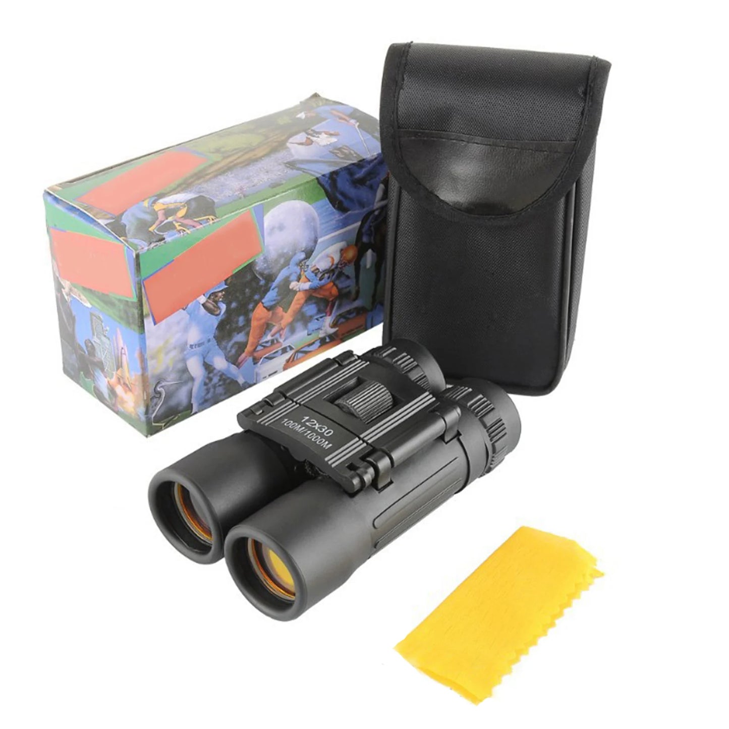 12X30 Mini Binoculars Glasses Binoculars Optical Red Film Mini Binoculars For Hunting Camping Hiking