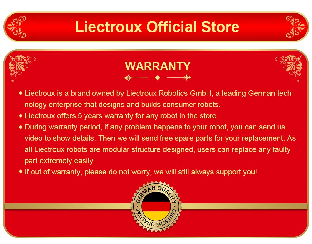 LIECTROUX/LILIN C30B Robot Vacuum Cleaner 6000Pa Suction, Map navigation with Memory,Wifi APP,Electric Water Tank,Wet Mop