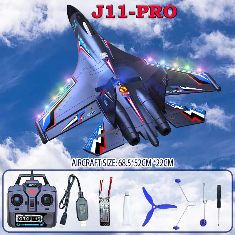New Rc Plane J-11pro Remote Control Aircraft Brushless Motor Six Channel Waterproof Aircraft Electric Model Aircraft Toy Gift