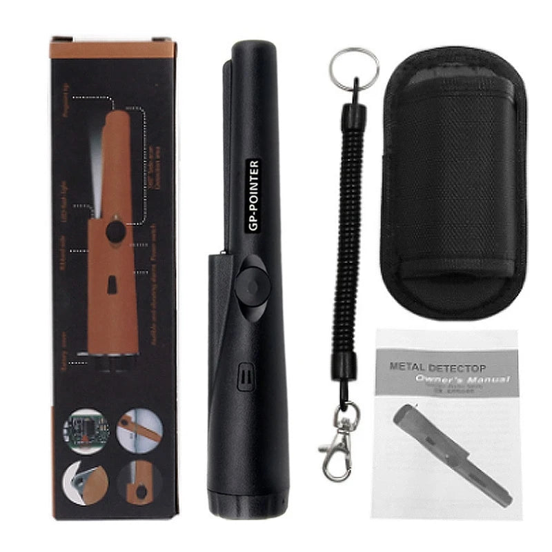 Metal Detector Outdoor Adventure Handheld Metal Detector Pinpointer Finder Waterproof 360° Side Scan Metal Detector Rod