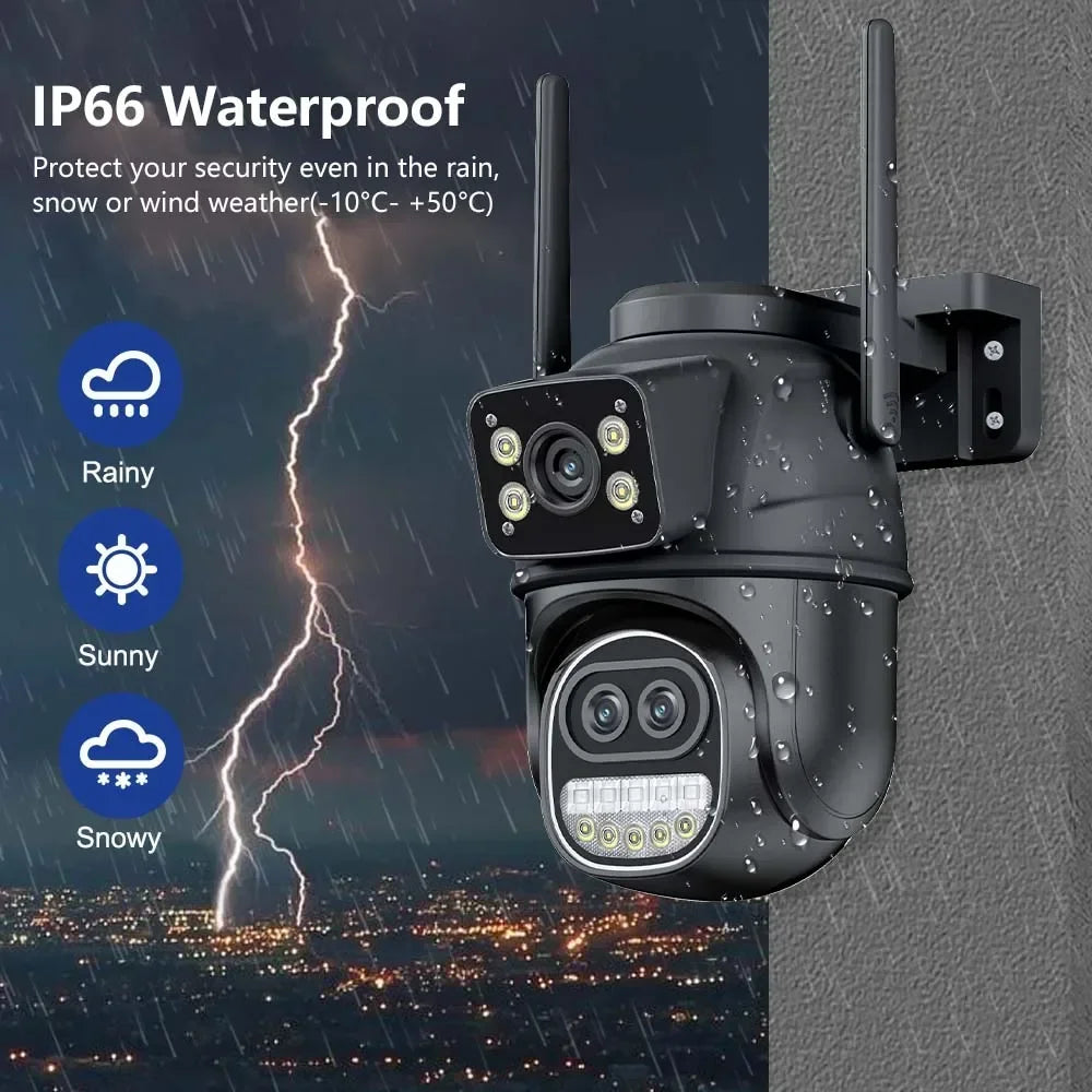 ICSEE Smart WIFI Security Camera 12MP 8K Three Lens 8X Zoom Outdoor HD Video Surveillance IP Cameras IPTV CCTV PTZ Auto Tracking