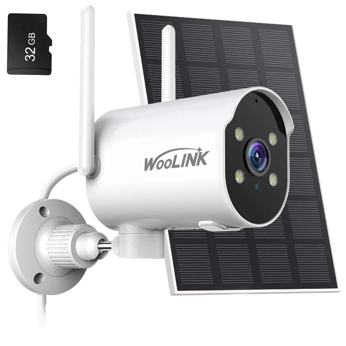 2K Security Camera Outdoor Solar WiFi Security Camera Outside IP66 Waterproof,Pan Rotating 225°Home Security Camera