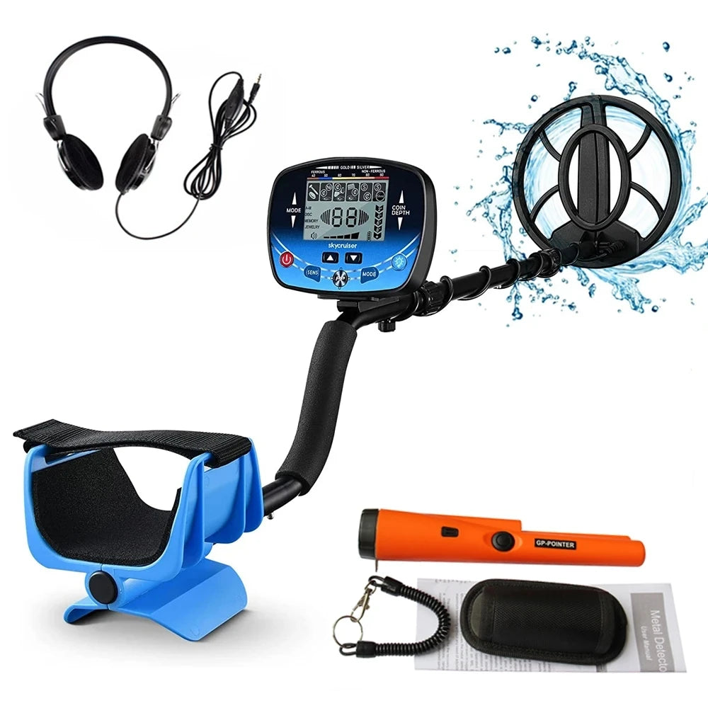 Metal Detector Underground Depth Search Finder Gold Detector Treasure Detecting Pinpointer Waterproof Coil