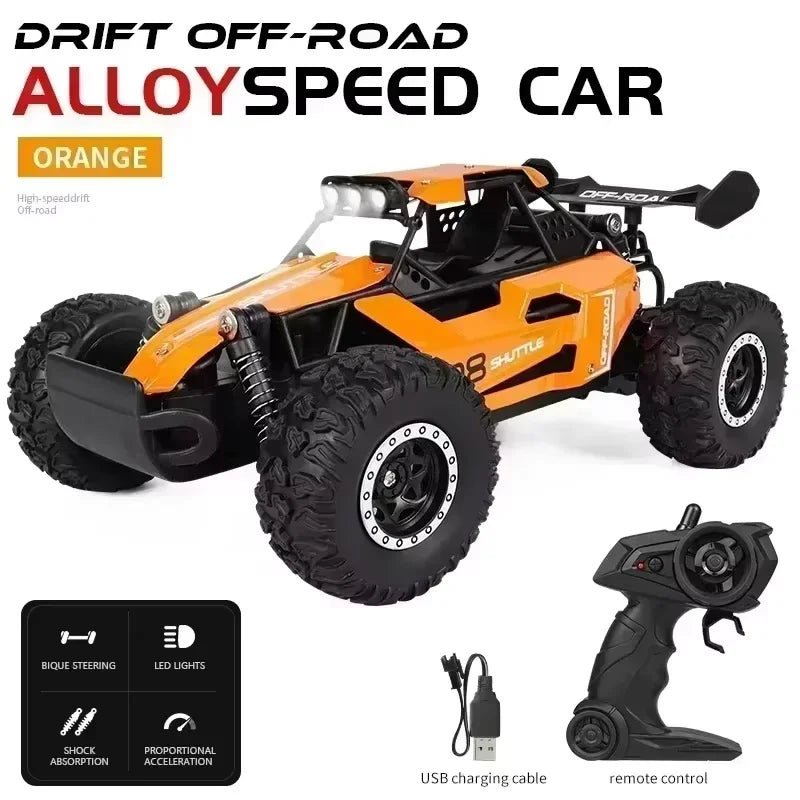 RC Cars Off Road Truck 1:16 2WD With LED Outdoor Remote Control Cars 20KM/H High Speed Drift Monster 2x2 for Kid Adult Toy Gifts