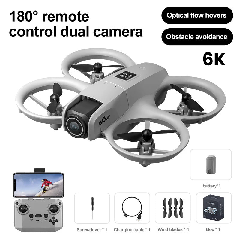 RC 6/8K Drone Dual Camera UAV GT3 Aerial Photography HD Obstacle Avoidance Quadcopter With Lights Outdoor Kids Toys Aircraft