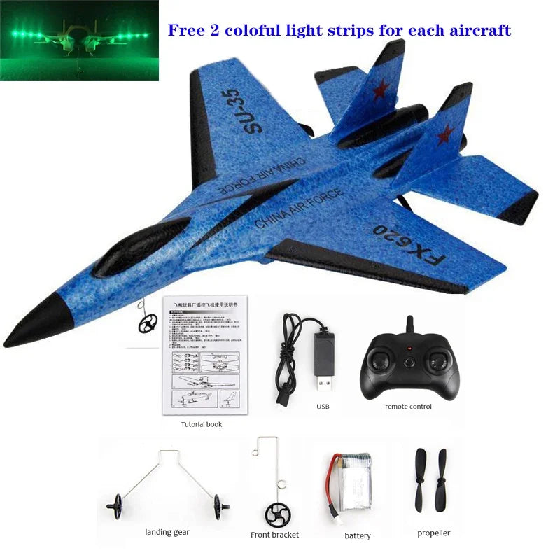 RC Plane SU-35 RC Remote Glider Wingspan Radio Control Drones Airplanes RTF UAV Xmas Children Gift Assembled Flying Model Toys