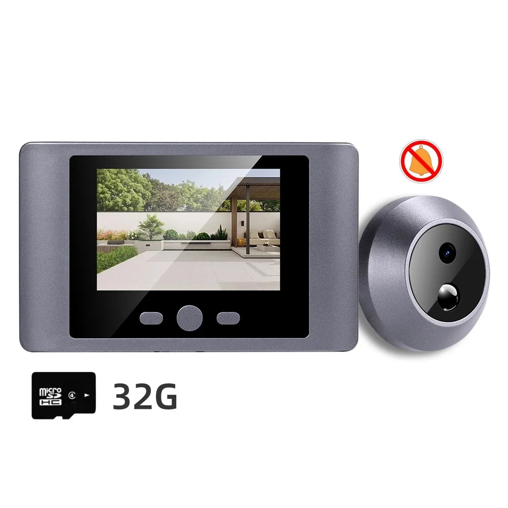 Wireless Home Security Peephole Video Doorbells 480P Digital Door Peepholes with Camera Mic Support Video Record No APP No Wifi