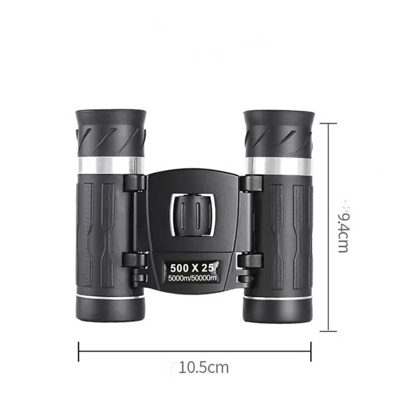 500x25 High Power HD Low Light Level Night Vision Binoculars Portable Travel 5000M Long Range Folding Mini Telescope Optics