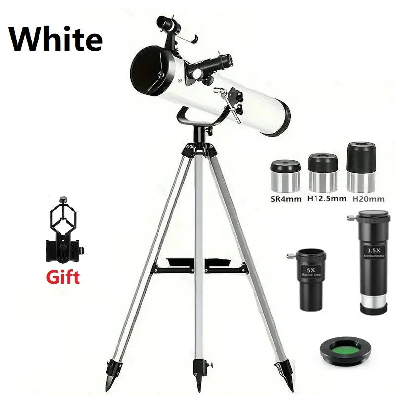 875Times Astronomical Telescope Zoom Reflector Telescope Large Caliber Monocular Deep Space View Star Moon Telescope 70076