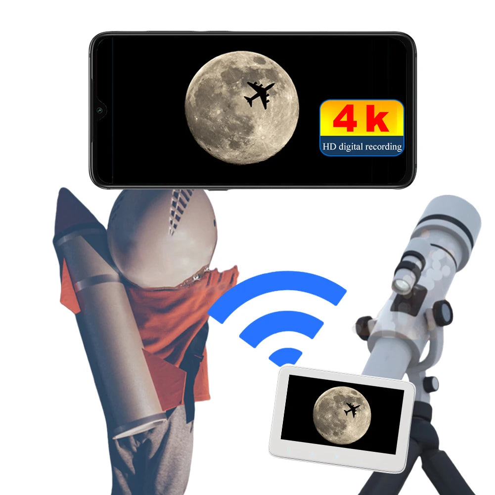 HD Electronic Eyepiece Camera 5-Inch Screen Telescope Electronic Eyepiece 5X Digital Zoom for Bird-Watching Lunar Astronomy