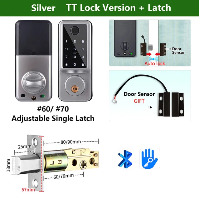 Waterproof Smart Deadbolt Locks for Home Alexa Wifi Bluetooth TTlock App Biometric Fingerprint Digital Keypad Entry Door Lock