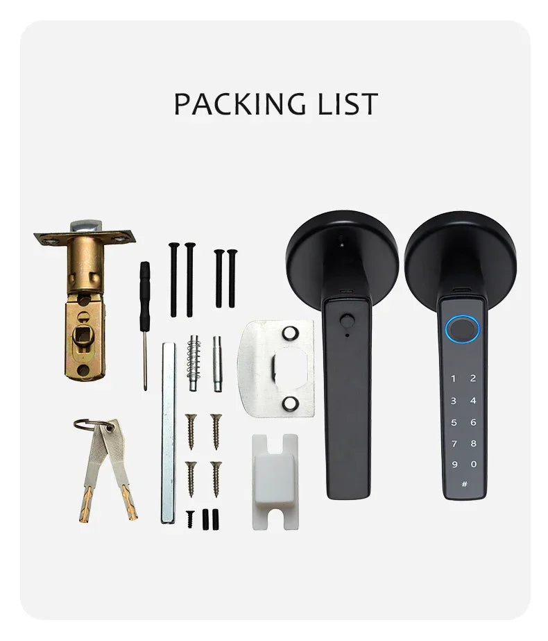 Tuya Smart Fingerprint Door Lock knob Bluetooth Wireless Digital Door Lock Keyless Entry Door Lock Home Security Remote Lock