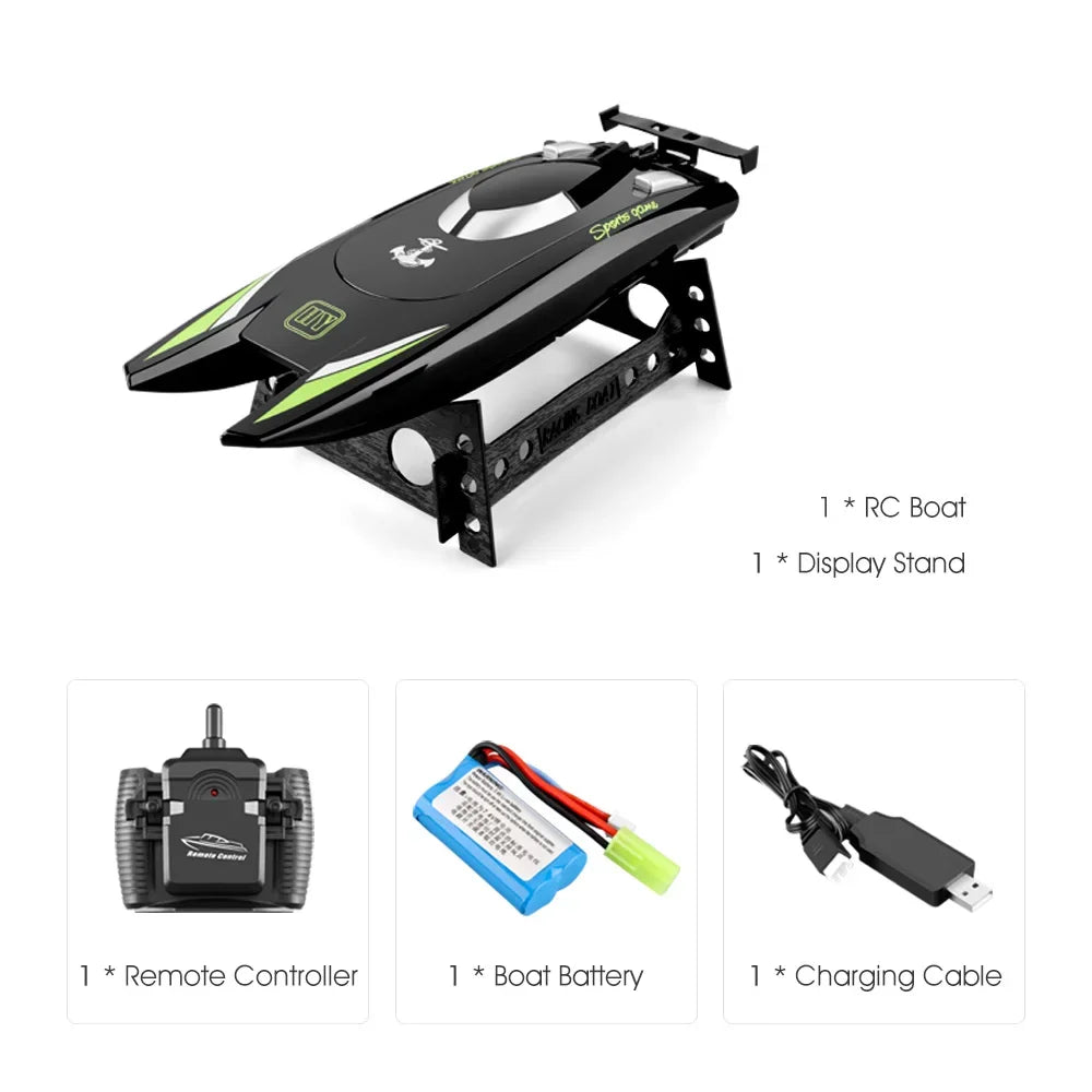 2.4G Radio Rc Boat 30Km/h Racing Boat High Speed Speedboat 20Mins Battery 2 Ch Dual Motor Waterproof Remote Control Ship Toy Boy