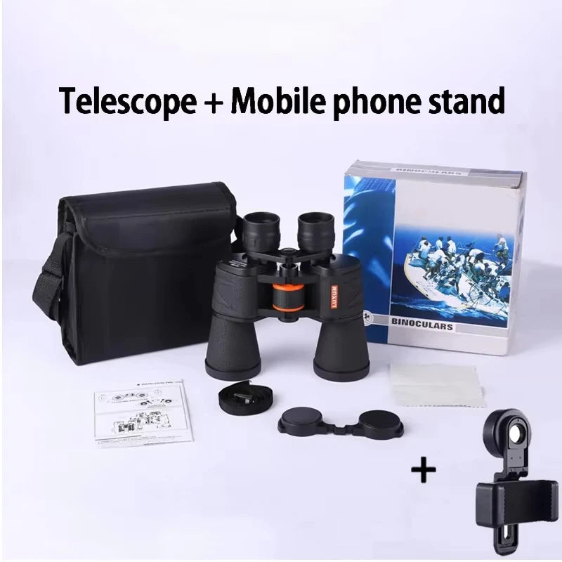 Professional Binoculars 20X50 Powerful Telescope Low Light BAK4-Prism Waterproof Long Range Military Hunting Camping Equipment