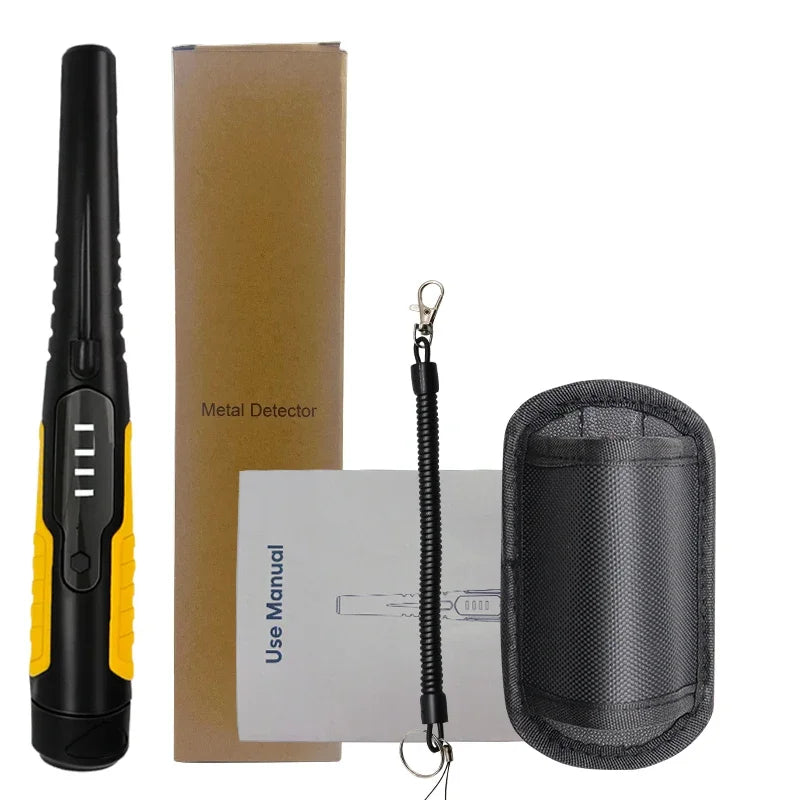 IP68 Waterproof Metal Detector | Sound + Vibration Dual Alarm | High Sensitivity Adjustable | Portable Security Wand (0-60mm)