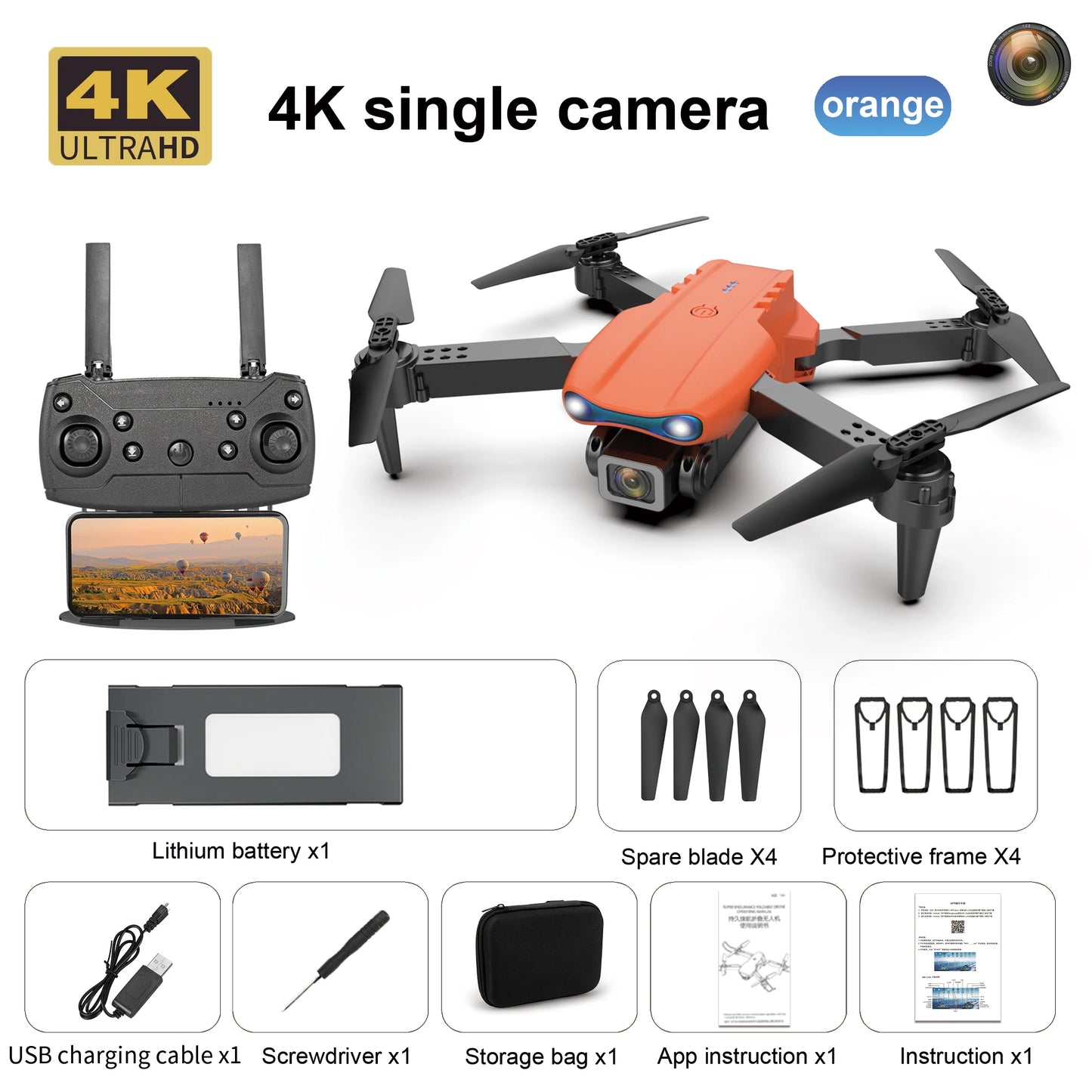 2024 New Drone With 4K Professional Camera High-Definition Dual Camera Lens Long Battery Life LED Night Flight Lights Toy Gift