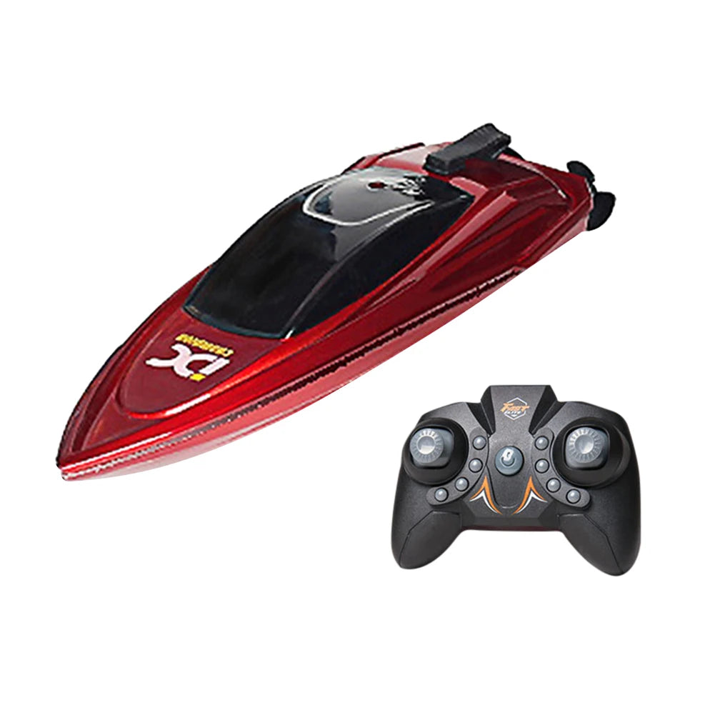 Mini RC Boat 5km/h Radio Remote Controlled High Speed Ship with LED Light Palm Boat Summer Water Toy Pool Toys Models Gifts