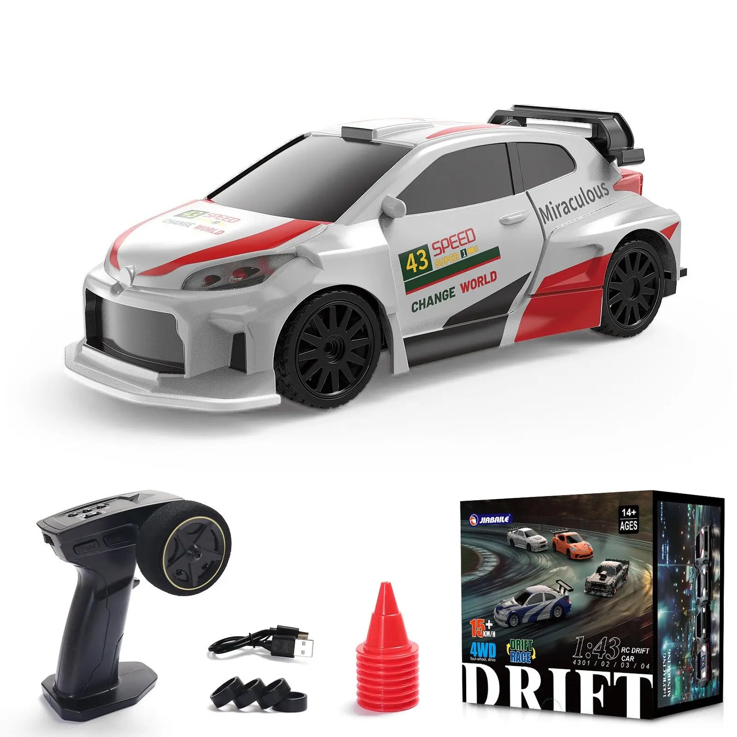 RC Car 1/43 RTR 4WD Four-wheel Drive Radio Control High Speed Model 2.4G Racing Drifting Cars Toy Model Birthday Gifts