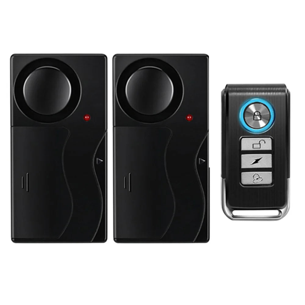 Camluxy Anti-Theft Alarm 110db Loud Door and Window Alarm Wireless Vibration Alarm with Remote Control Bicycle Security Sensors