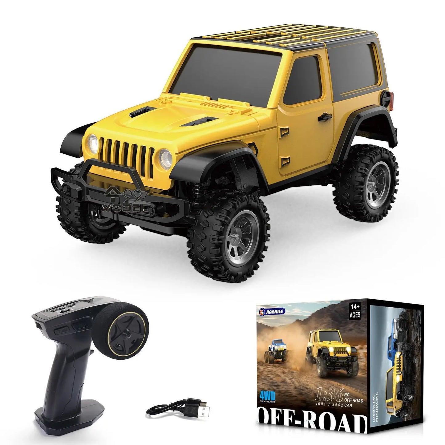 Toy 1/36 RC Crawler Car 4WD Mini Radio Control Off-road Vehicle Lighting System 2.4GHz RC Car Simulation Off-road Climbing Car