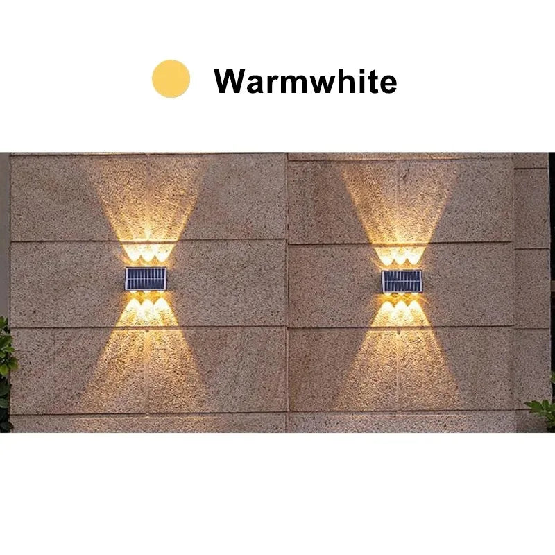4/6/8LED Solar Wall Spotlight Outdoor Upper And Lower Lighting Solar Powered Waterproof Streetlight for Balcony Courtyard Garden