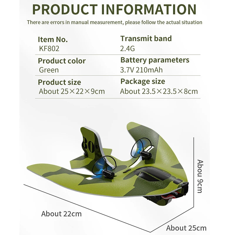 RC Plane 2.4G Remote Control Airplane Flying Model Glider With LED Lights Aircraft Foam Planes RC Toys For Children Gifts