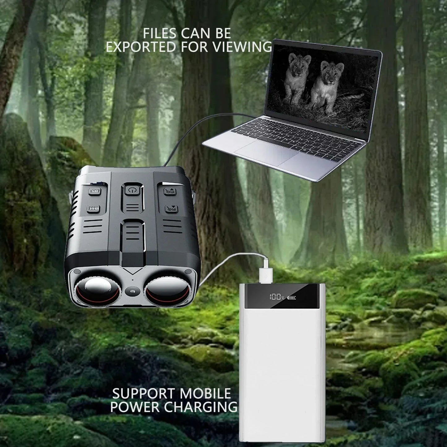 2025 New 4K Night Vision Binoculars 10x Digital Zoom 800m Range Infrared WiFi Telescope for Hunting Camping with Video Recording