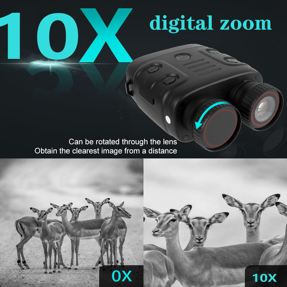Binocular for Hunting Boating Day Night Use Photo Video Taking Digital Zoom 10X Binocular Infrared Night-Visions Device 1080P