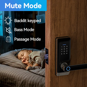 Smart Door Lock, TMEZON Keyless Entry  Fingerprint Door Lock with Keypad Digital Door Lock with Handle for Home, Remote/Card