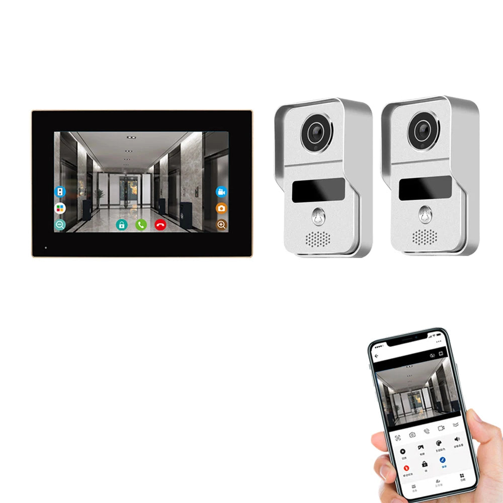 7 Inch Tuya Video Doorbell WiFi Outdoor Door Bell Waterproof IP65 Intercom Smart Home  Door Phone Camera