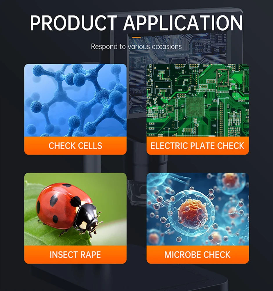 4.3 Inch LCD Digital Microscope 1080P 50-1000x Coin Microscopio Zoom Stereo Camera for Electronics Repair PCB