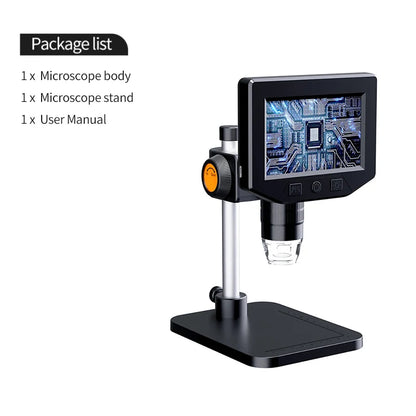 4.3 Inch LCD Digital Microscope 1080P 50-1000x Coin Microscopio Zoom Stereo Camera for Electronics Repair PCB