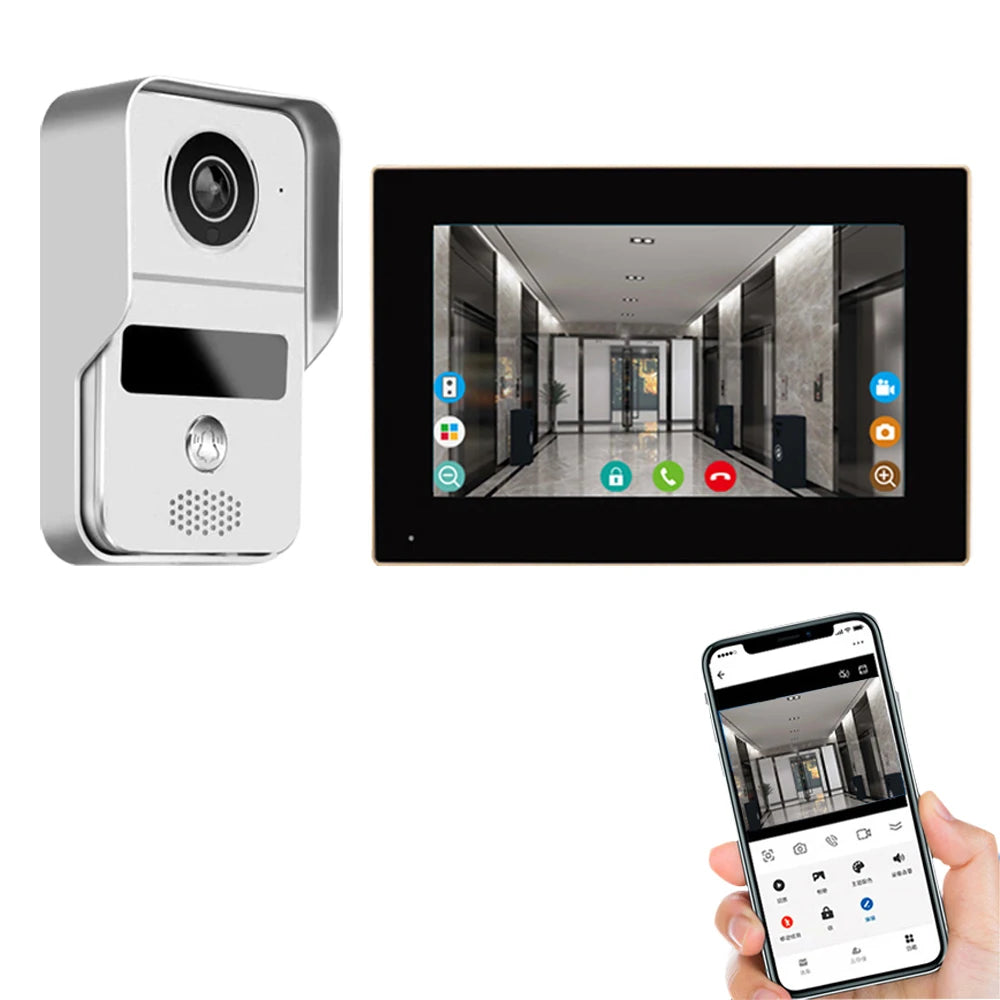 7 Inch Tuya Video Doorbell WiFi Outdoor Door Bell Waterproof IP65 Intercom Smart Home  Door Phone Camera