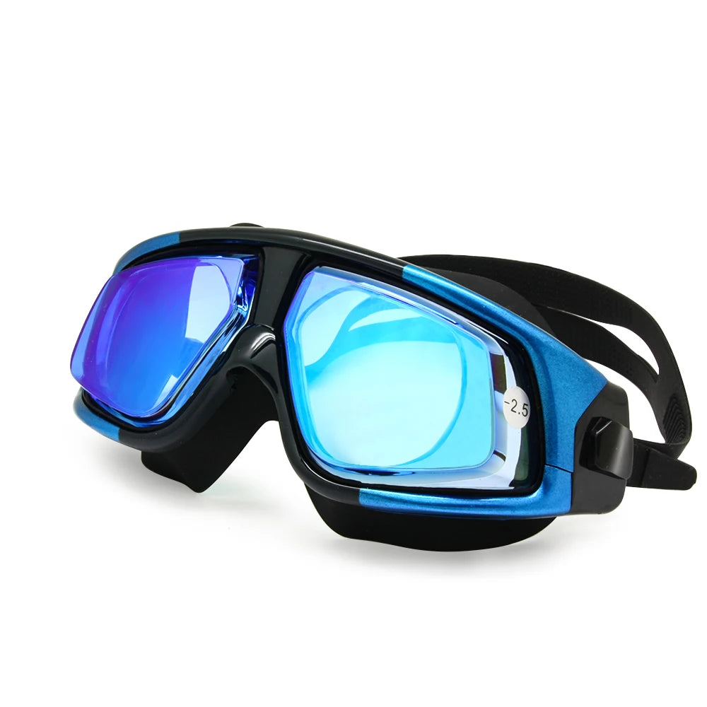 Big Vision Swim Goggles Myopia Hyperopia Water Sports Glasses Farsightedness Near Sighted Mask Anti-fog Earplugs