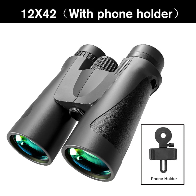 8X42 10x42 12X42 Binoculars Hunting and Tourism BAK4 Prism FMC HD Professional Powerful Military Telescope Visible at low light