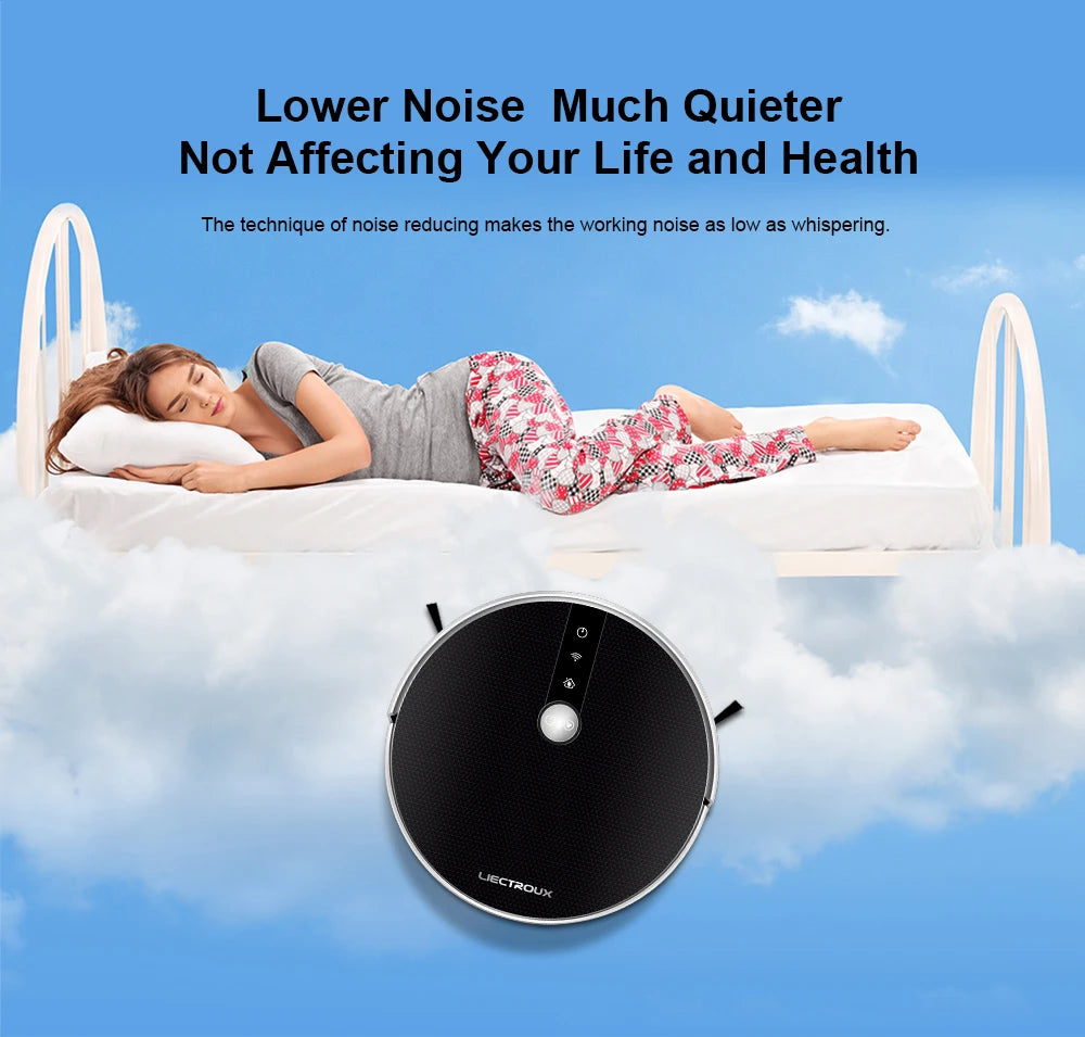 LIECTROUX/LILIN C30B Robot Vacuum Cleaner 6000Pa Suction, Map navigation with Memory,Wifi APP,Electric Water Tank,Wet Mop