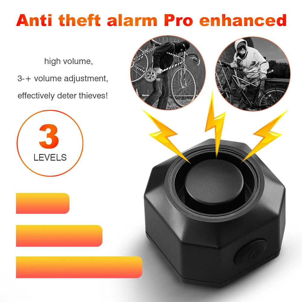 Camaroca New Wireless Bike Burglar Alarm USB Charged Electric Motorcycles Scooter Bicycle Security Protection Vibration Alarm