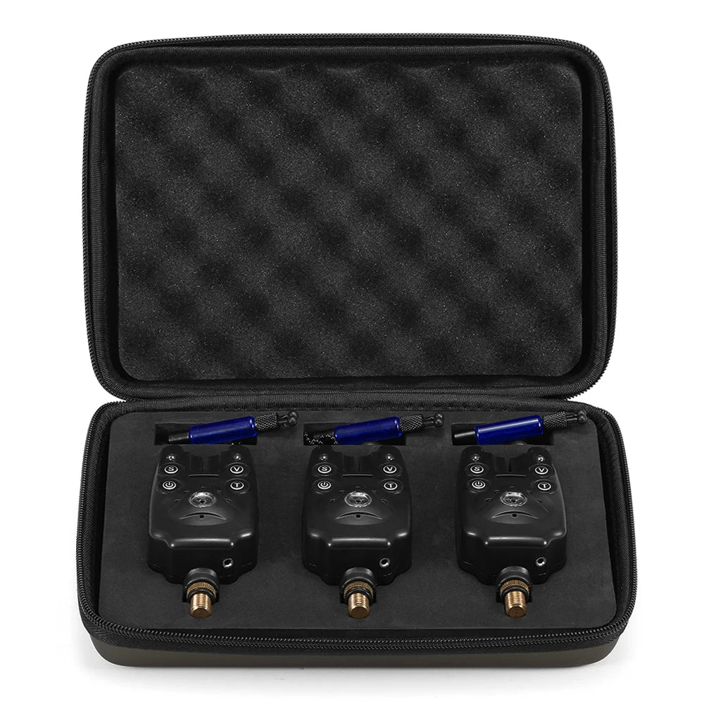 Lixada Fishing Bite Alarms Chain Waterproof Blue Fishing Rod Alert Tone Volume Sensitivity Sound Carp Fishing Tackle with Box