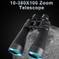 Zoom 10-380X100 Professional Telescope HD Powerful BAK4 Binoculars Low Light Waterproof Long-distance Binoculars For Hunting ﻿