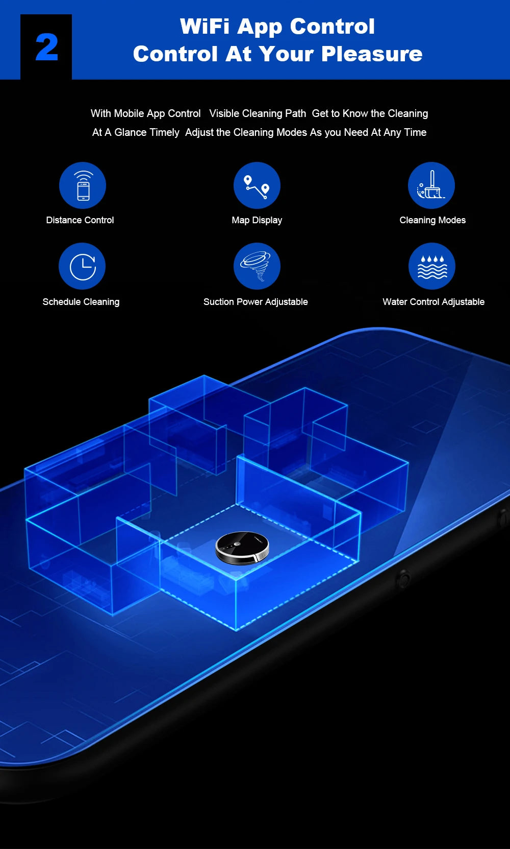 LIECTROUX/LILIN C30B Robot Vacuum Cleaner 6000Pa Suction, Map navigation with Memory,Wifi APP,Electric Water Tank,Wet Mop