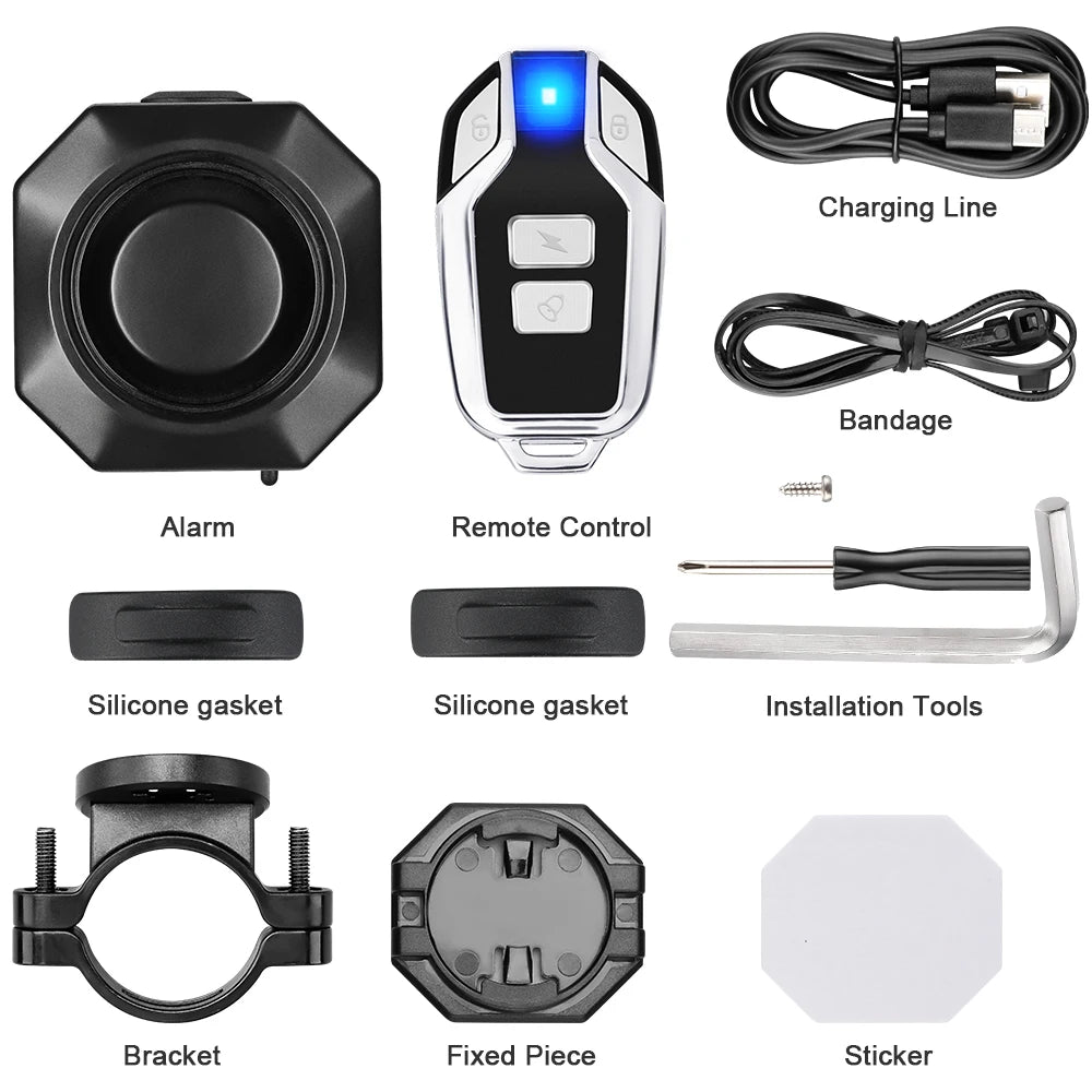 Elecpow Bicycle Alarm Wireless Waterproof Motorcycles Scooter Bike  Anti theft Alarm Security Protection Vibration Burglar Alarm