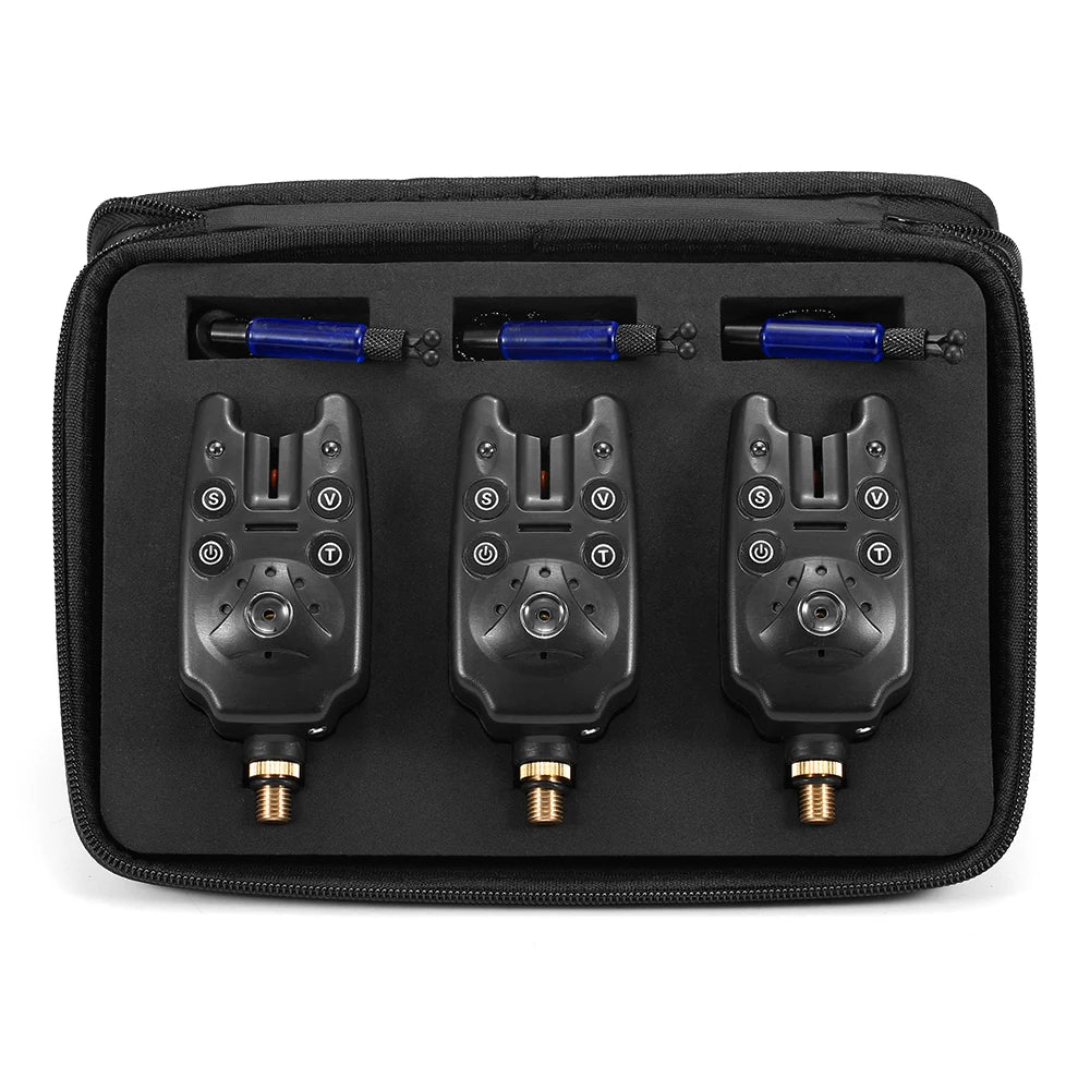 Lixada Fishing Bite Alarms Chain Waterproof Blue Fishing Rod Alert Tone Volume Sensitivity Sound Carp Fishing Tackle with Box