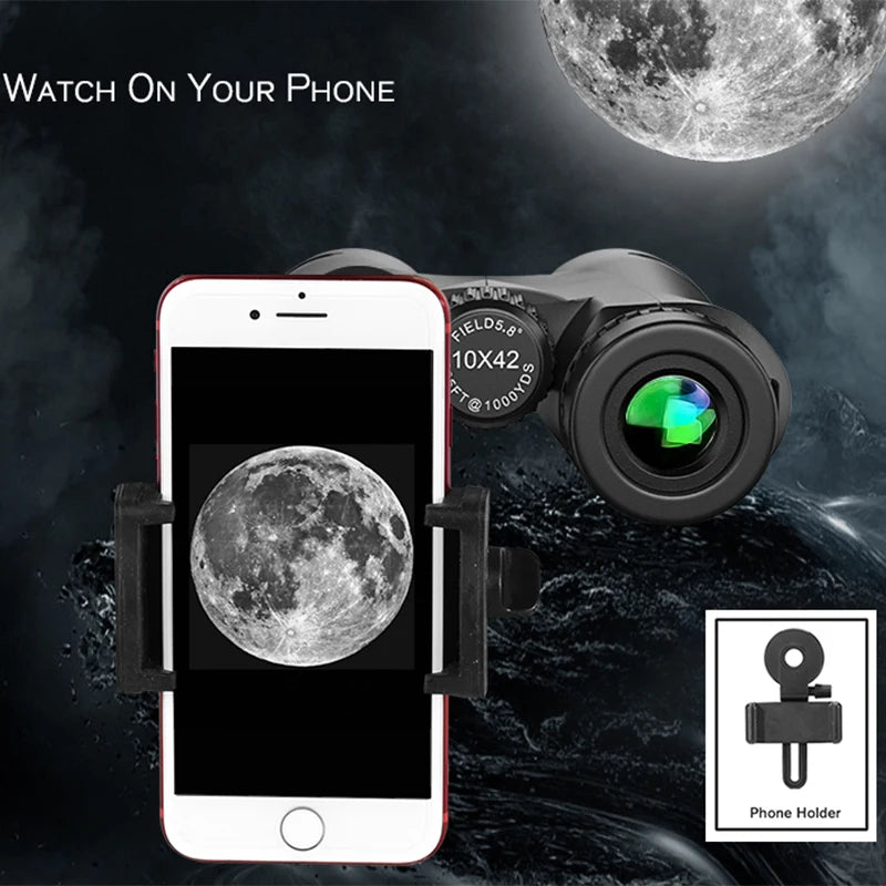 8X42 10x42 12X42 Binoculars Hunting and Tourism BAK4 Prism FMC HD Professional Powerful Military Telescope Visible at low light