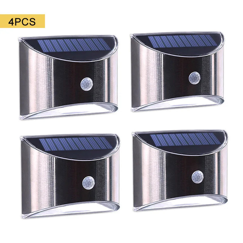 New Design Solar Light 4 LED Solar Powered Lamp PIR Motion Sensor Waterproof Security Lighting For Outdoor Garden Wall Fence