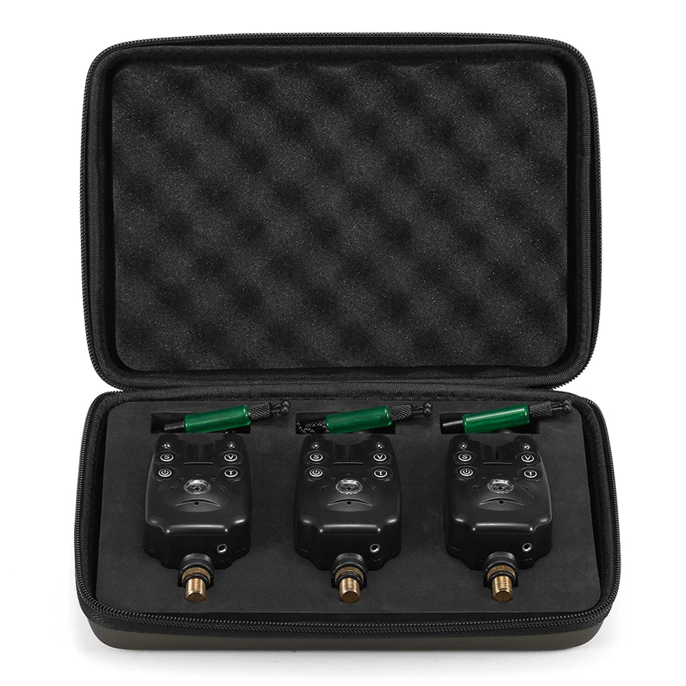 Lixada Fishing Bite Alarms Chain Waterproof Blue Fishing Rod Alert Tone Volume Sensitivity Sound Carp Fishing Tackle with Box