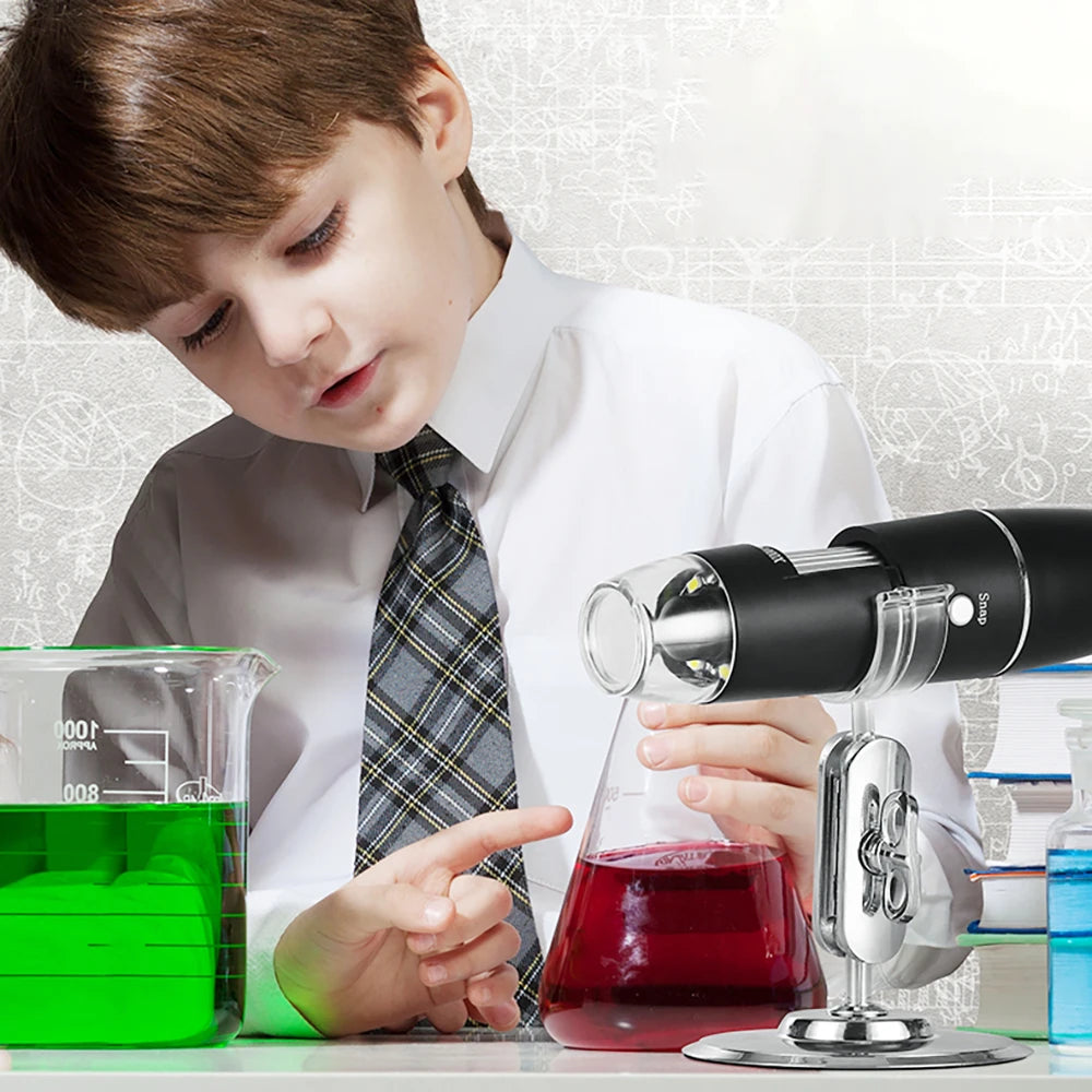 Digital Electron microscope WIFI 50x to 1000x Magnification Adjustable Endoscope with 8 LEDs for iOS Android Smartphone Tablet