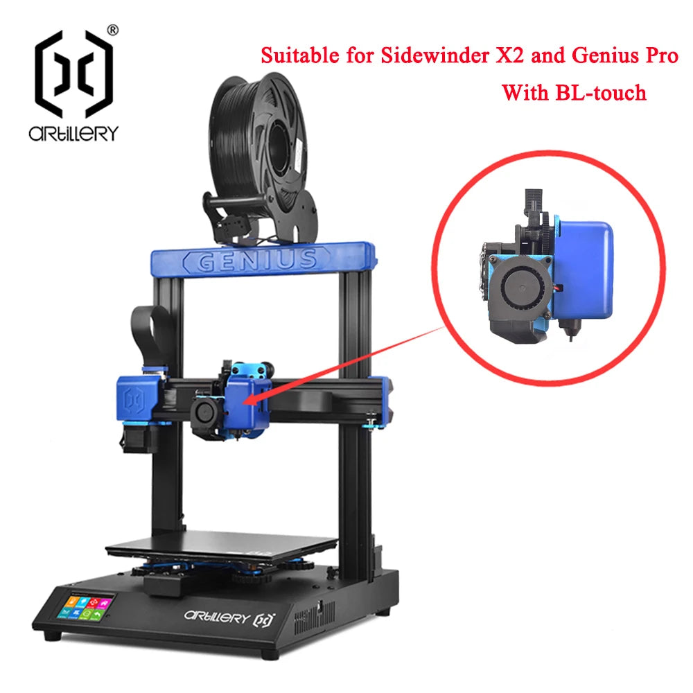 The Artillery 3d printer seriesSidewinder X2 and Genius Pro extruder kit feature automatic leveling, quietness, stability and sp