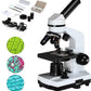 40X-2500X Microscopes for Kids Students Adults Powerful Biological Educational Microscopes with Slides Set Phone Adapter