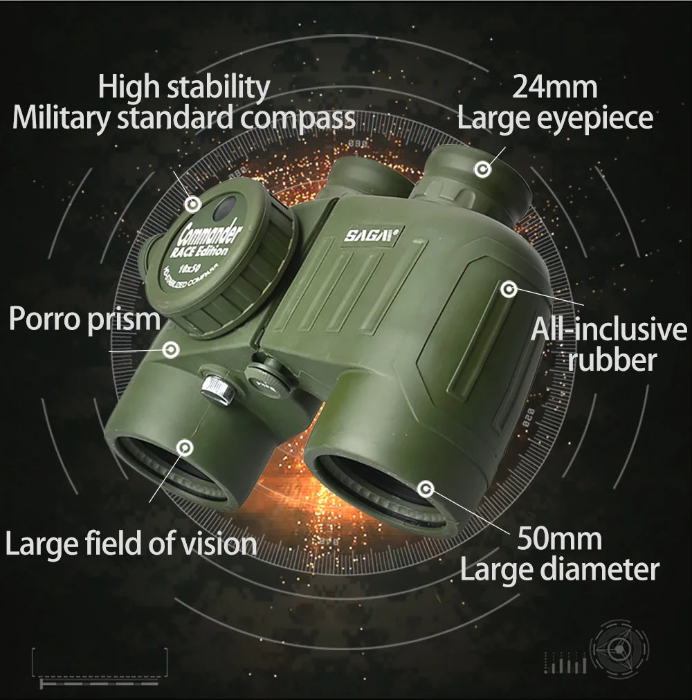 SAGA military binoculars 10X50 8X30 military militar jumelles militaire binoculo low light night vision teleskop Camping Hiking
