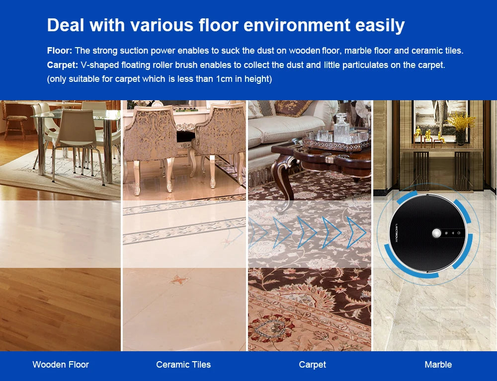 LIECTROUX/LILIN C30B Robot Vacuum Cleaner 6000Pa Suction, Map navigation with Memory,Wifi APP,Electric Water Tank,Wet Mop